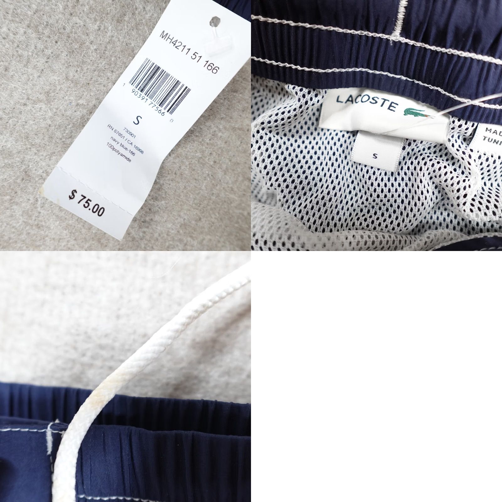 Lacoste Lacoste Mens Swim Shorts Medium Blue Lined Mesh Large Croc NEW Size US 31 - 9 Thumbnail