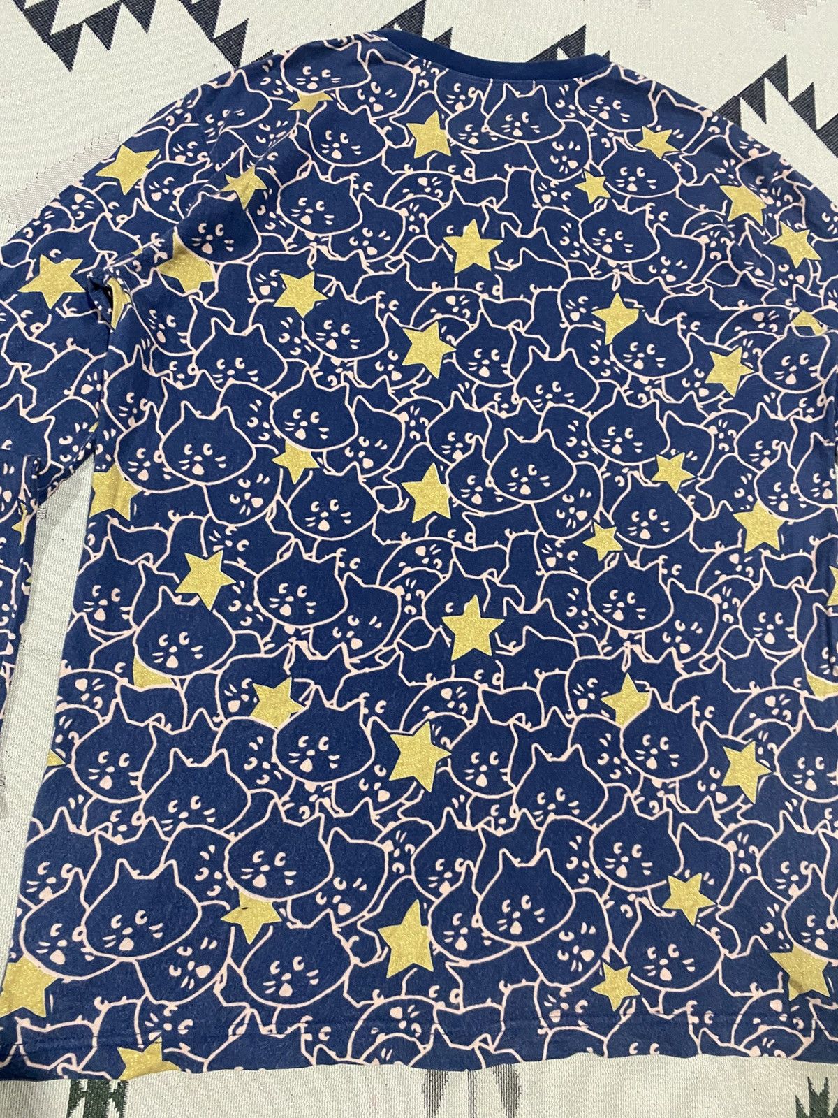 Issey Miyake 2000s NE-NET BY ISSEY MIYAKE KITTEN FACE AND STAR AOP FADED Size US M / EU 48-50 / 2 - 12 Thumbnail