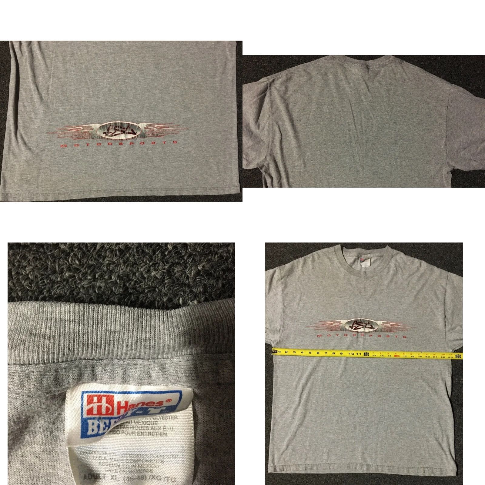 JNCO VINTAGE FST Motorsports Faded Flames Shirt XL Gray Mens Long Sleeve Harley Grunge 90s 80s Punk Rock Biker USA California Theme Size US XL / EU 56 / 4 - 8 Thumbnail