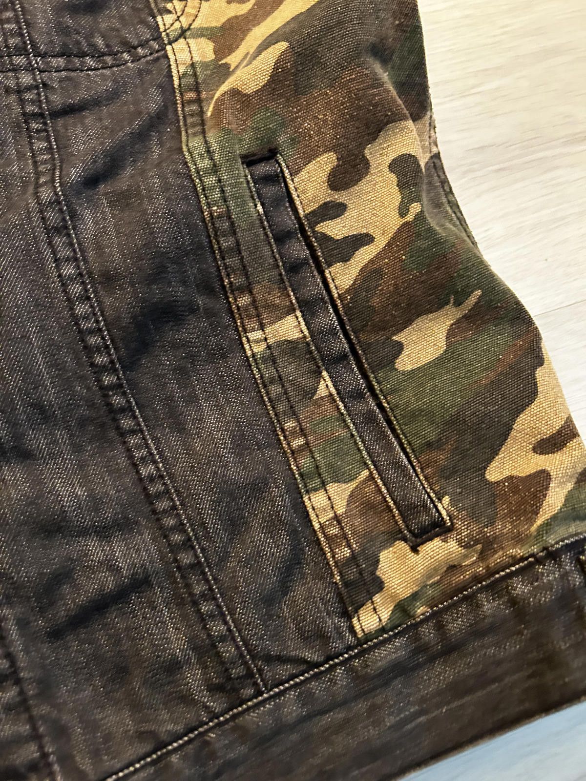 Zanerobe Zanerobe Cutoff Camo Black Denim Biker Vest - XL Size US XL / EU 56 / 4 - 6 Thumbnail