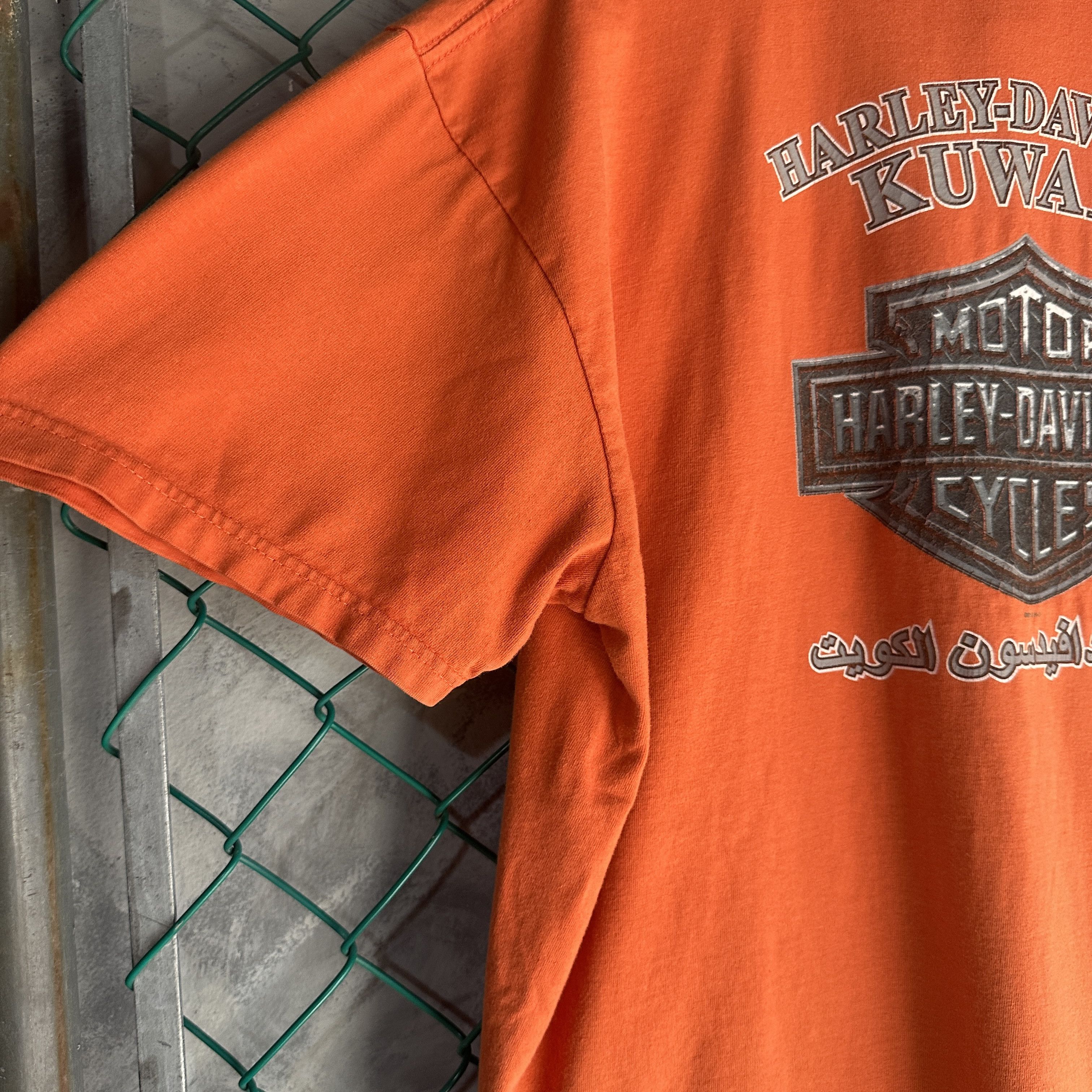 Harley Davidson Vintage Harley Davidson T Shirt Orange American Eagle Kuwait Size US XL / EU 56 / 4 - 10 Thumbnail