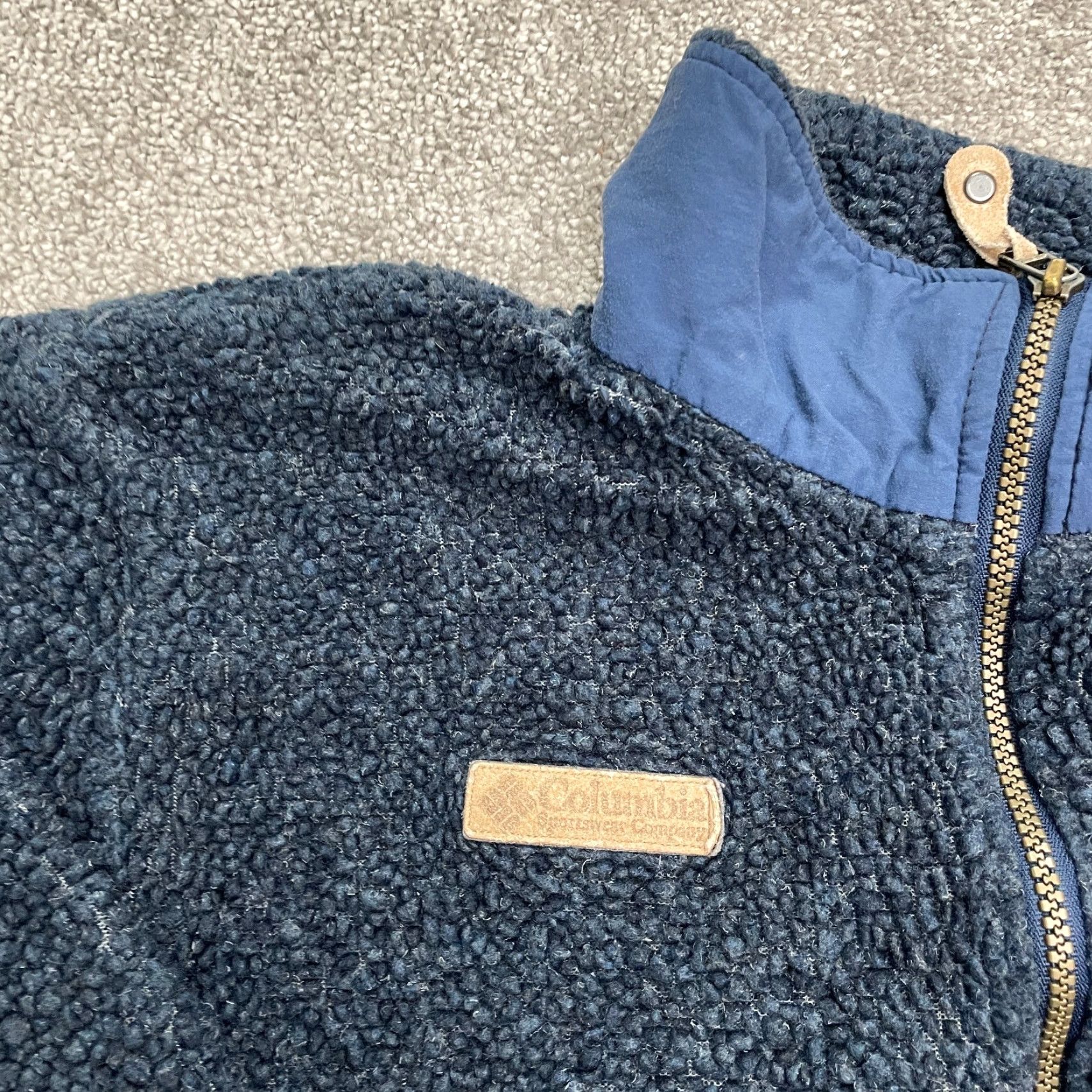 Vintage Columbia Fleece Jacket Unisex Medium Blue 1/4 Zip Raglan Pocket Pullover Outdoor Casual Travel Size US M / EU 48-50 / 2 - 6 Thumbnail