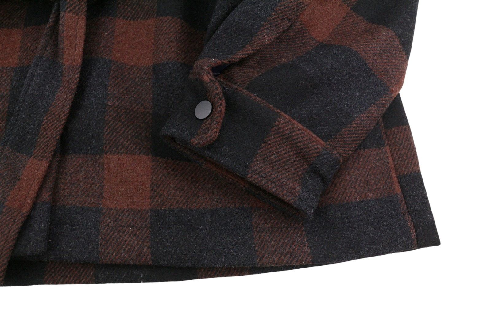 Jack & Jones BLANCA OVERSHIRT S Black Plaid Wool Blend Belt 88042 Size S / US 4 / IT 40 - 7 Thumbnail