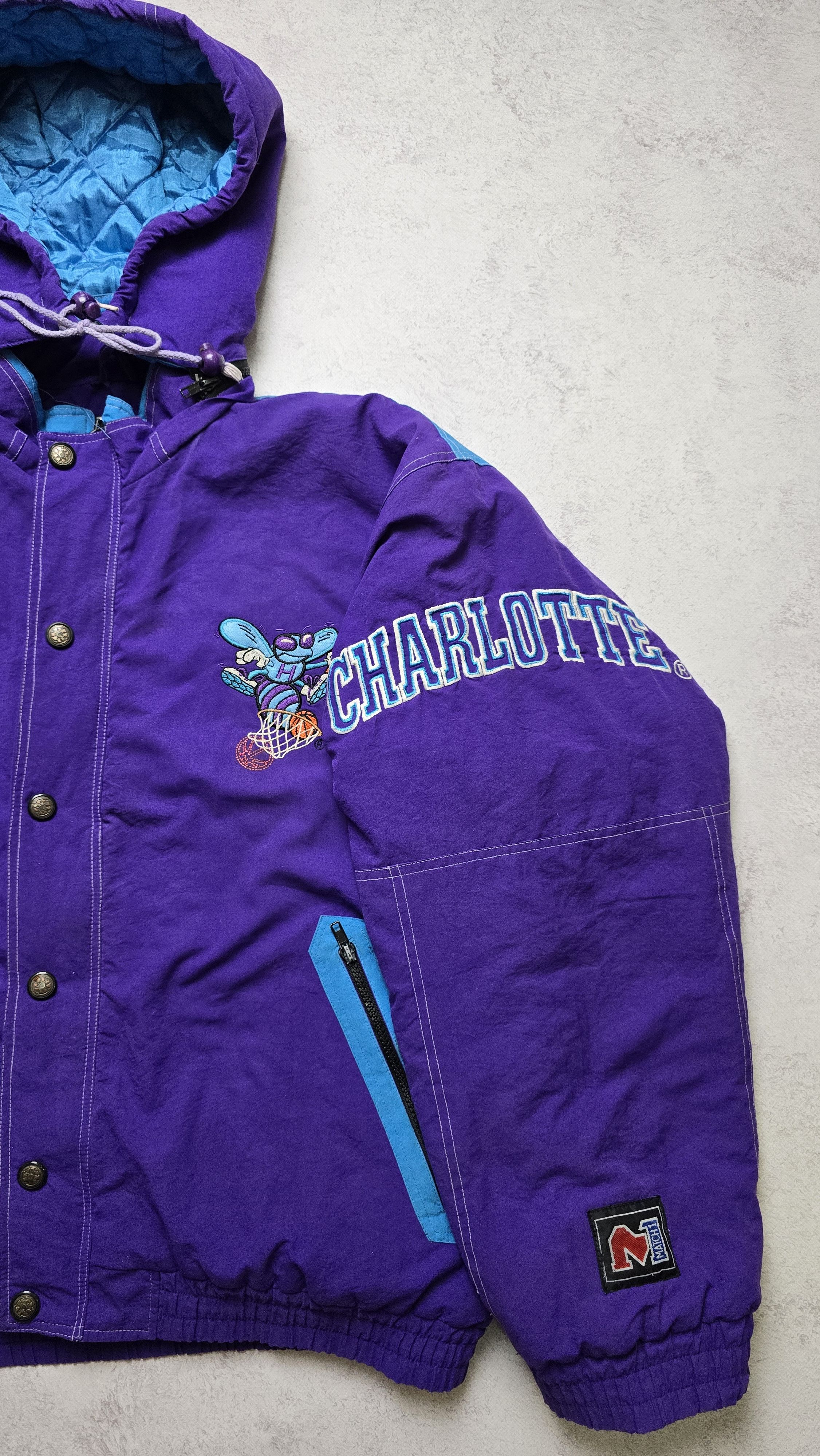 Logo Athletic VTG 90s Charlotte Hornets Logo Athletic Match 1 Jacket Size US L / EU 52-54 / 3 - 13 Thumbnail