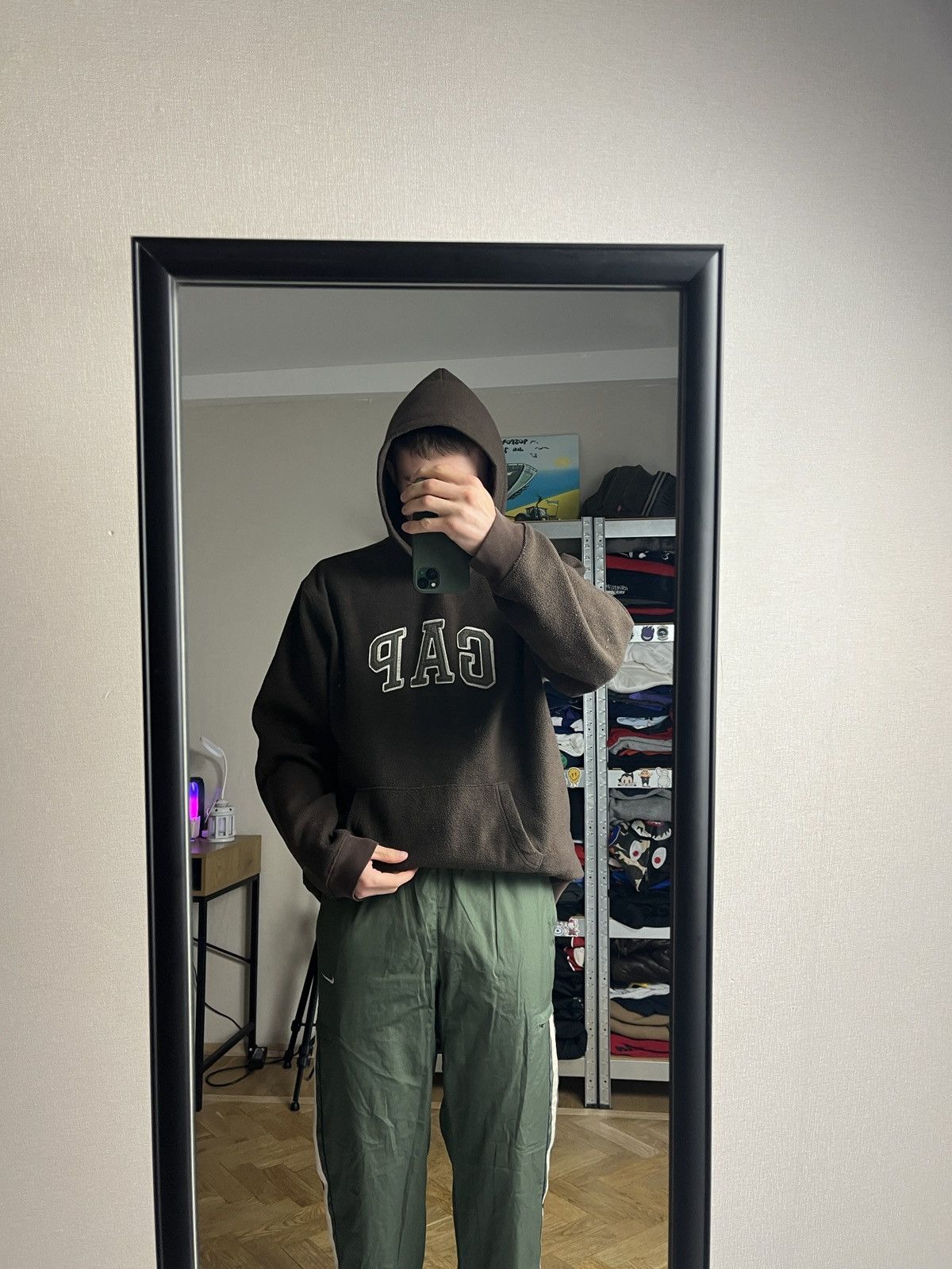 Gap Vintage Gap Spellout Logo Brown Boxy Hoodie Rare Streetwear Size US XL / EU 56 / 4 - 2 Thumbnail