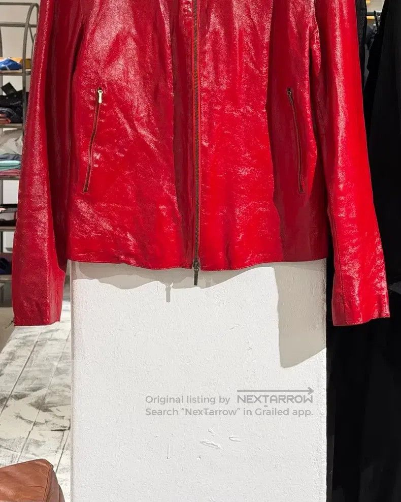 Jil Sander Jil Sander size 48 Red leather bomber jacket Size XS / US 0-2 / IT 36-38 - 5 Thumbnail