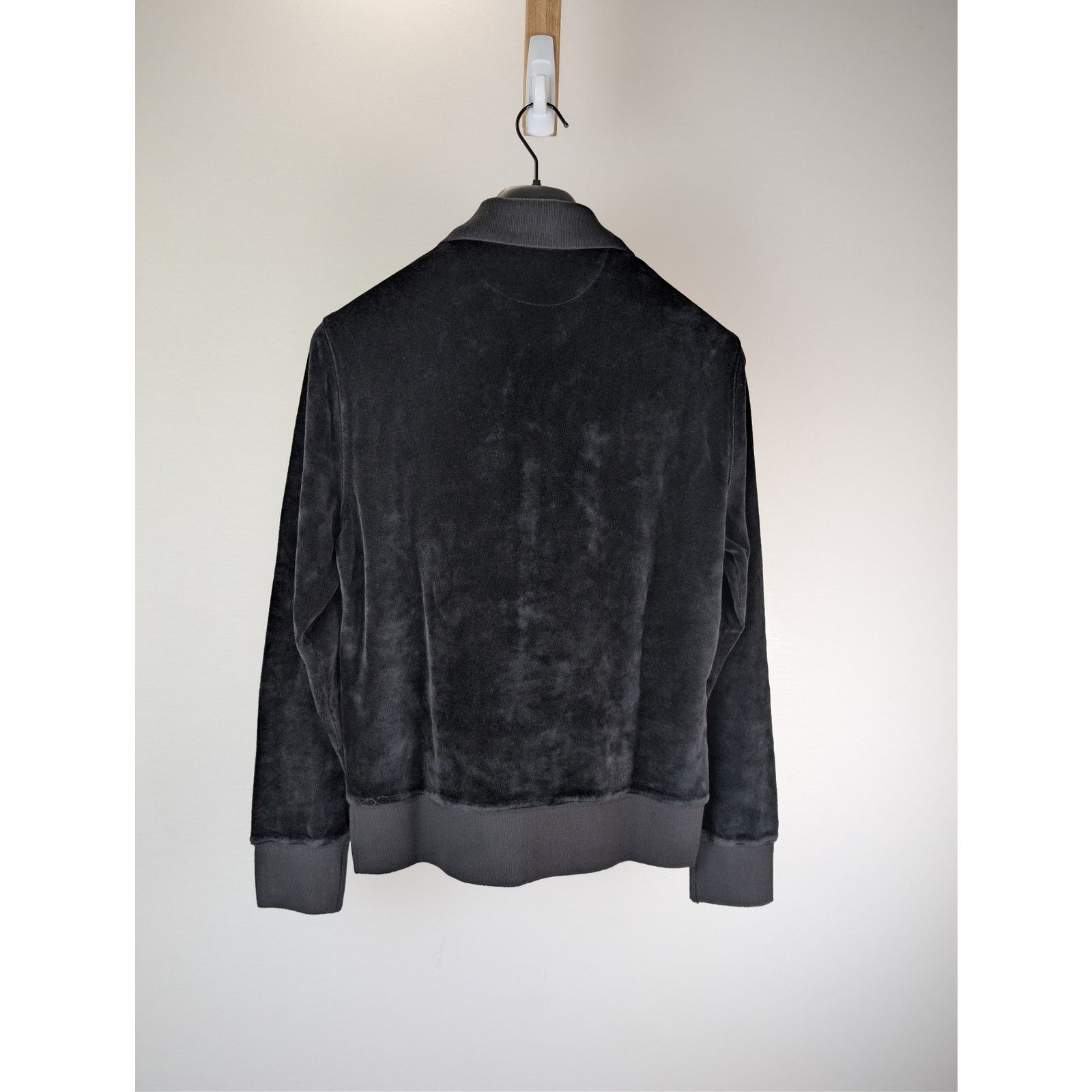 Tom Ford o1rshd1 Long Sleeve Velvet Polo Shirt in Black Size US M / EU 48-50 / 2 - 9 Thumbnail