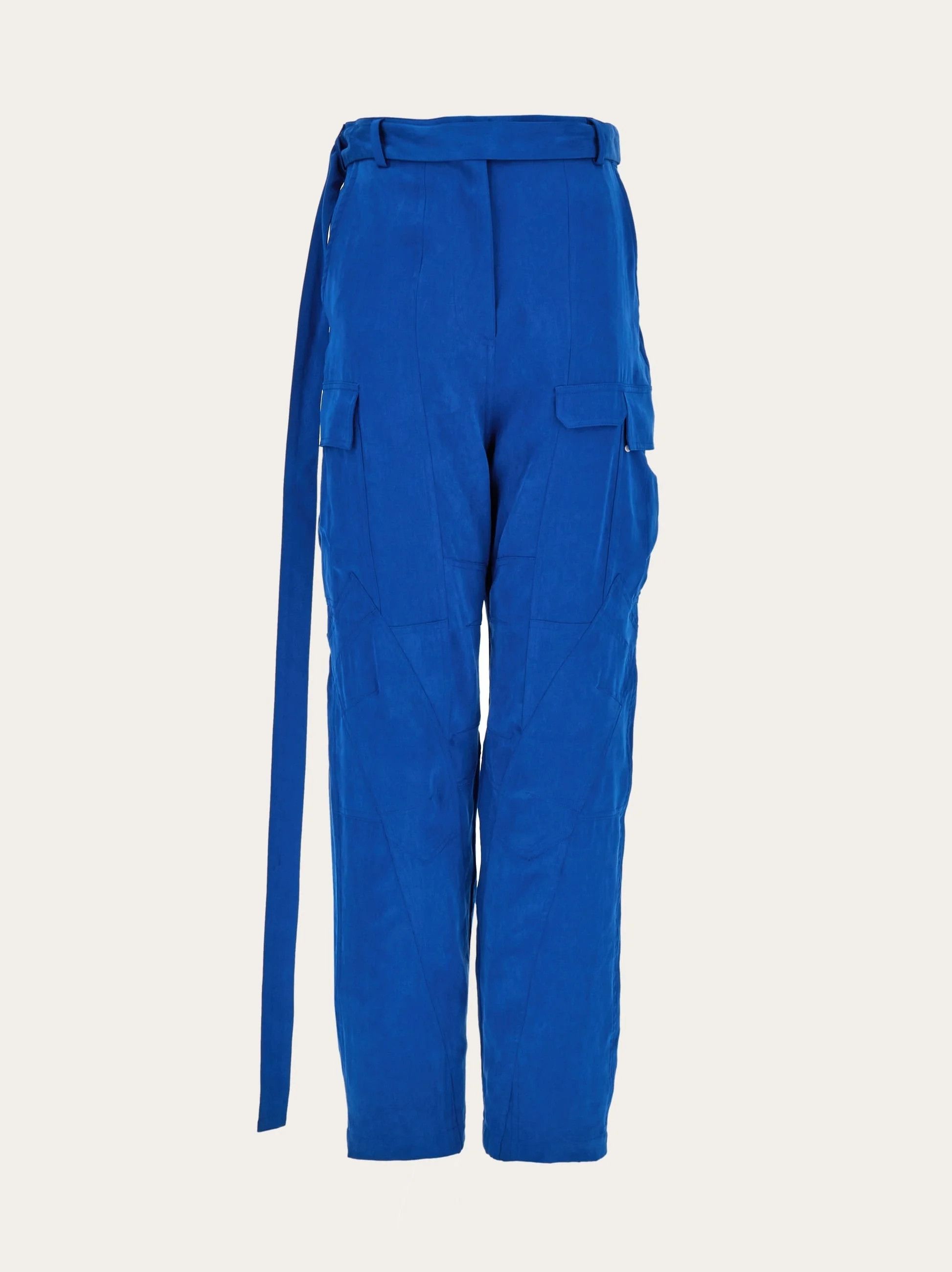 Salvatore Ferragamo o1s1rm0526 Lyocell Cargo Pant in Blue Size 26" / US 2 / IT 38 - 1 Thumbnail