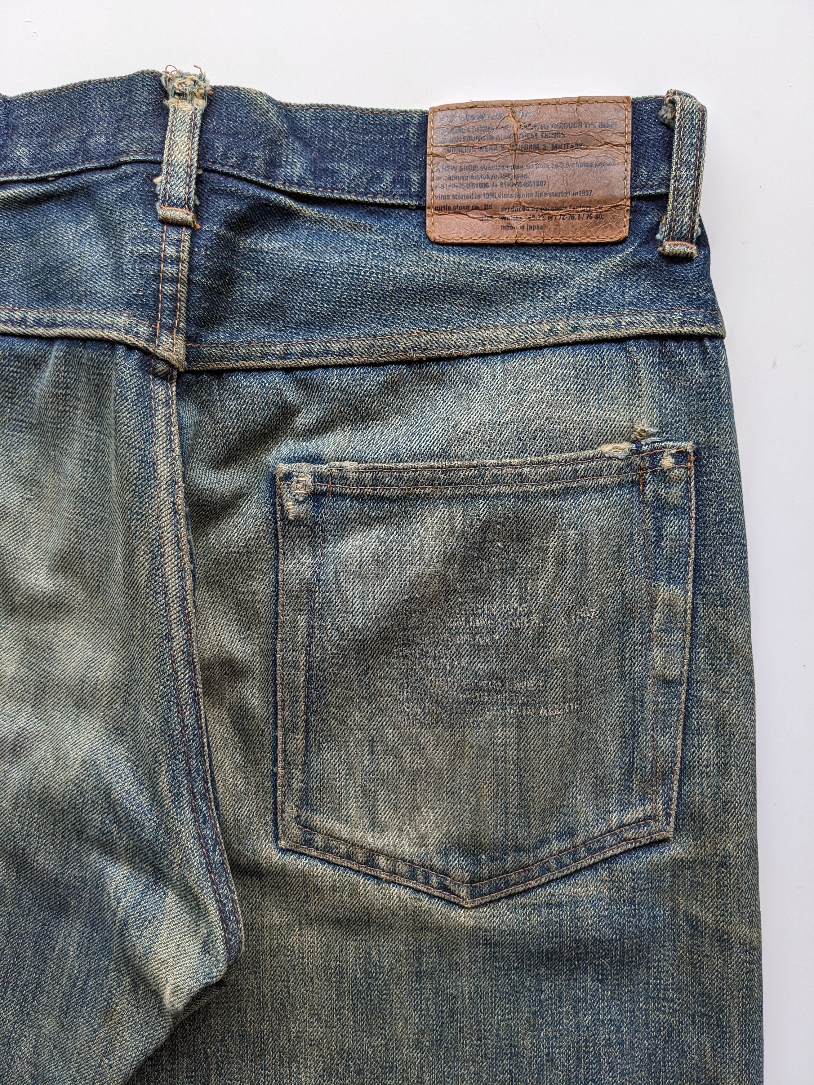 If Six Was Nine × Japanese Brand Vintage 1997 Virus denim mud wash selvedge Size US 31 - 4 Thumbnail