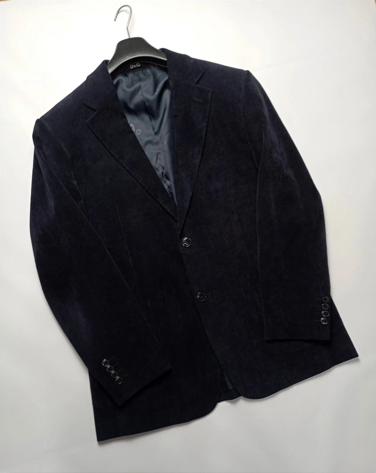 Dolce & Gabbana Dolce & Gabbana Vintage Velvet Blazer Dark Blue – Men’s Size 50L - 3 Thumbnail