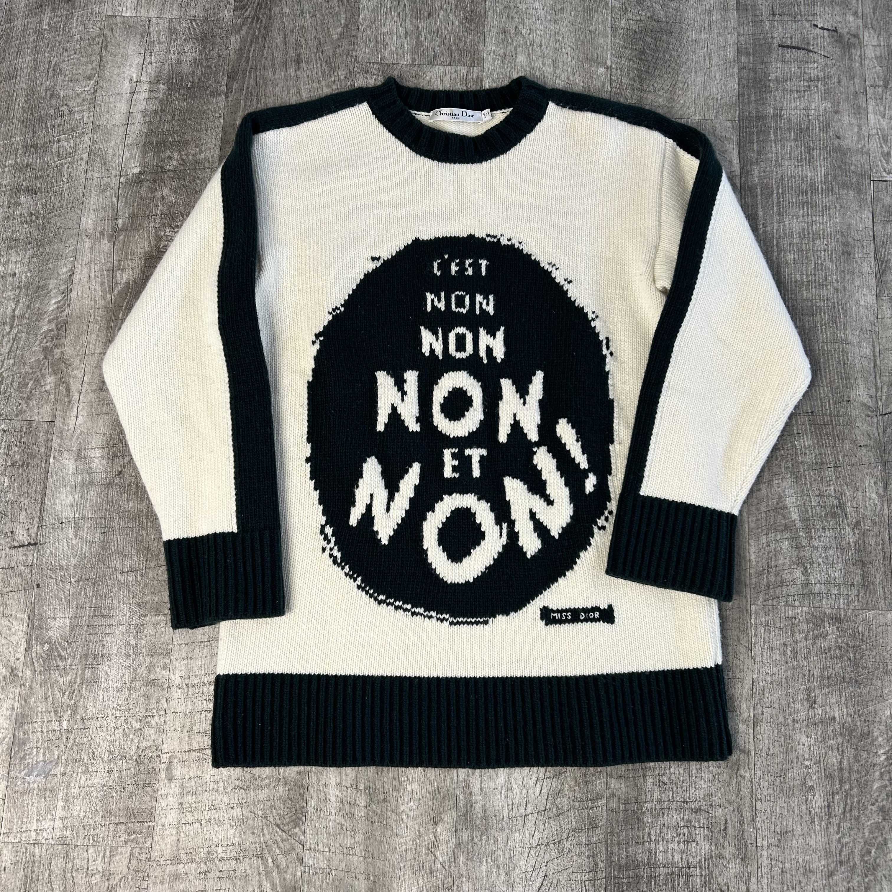 image of Christian Dior C'est Non Sweater in White, Men's (Size Medium)