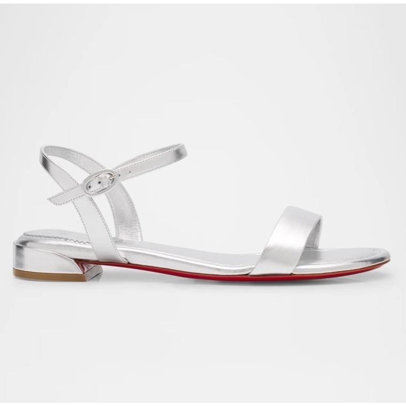 Christian Louboutin Christian Louboutin Sweet Jane Sandal Flat Silver 40.5 Size US 10.5 / IT 40.5 - 1 Thumbnail