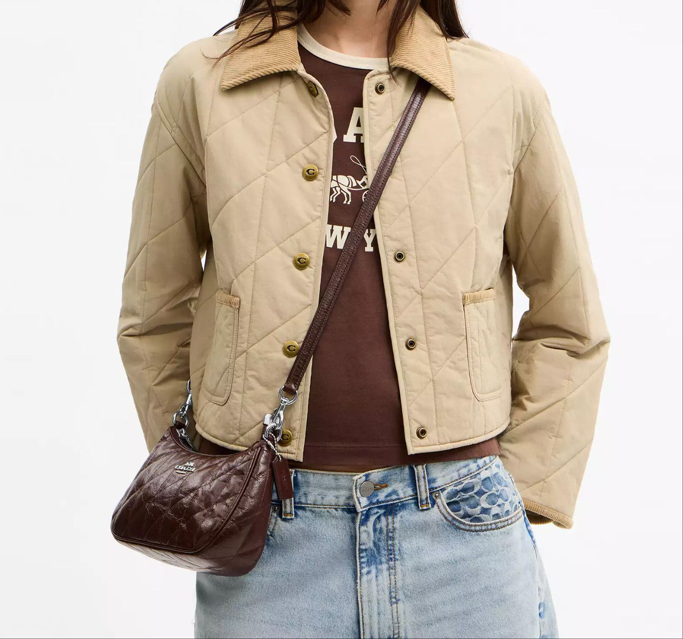Coach NWT Coach Teri Shoulder Bag With Quilting CDY83 Size ONE SIZE - 8 Thumbnail