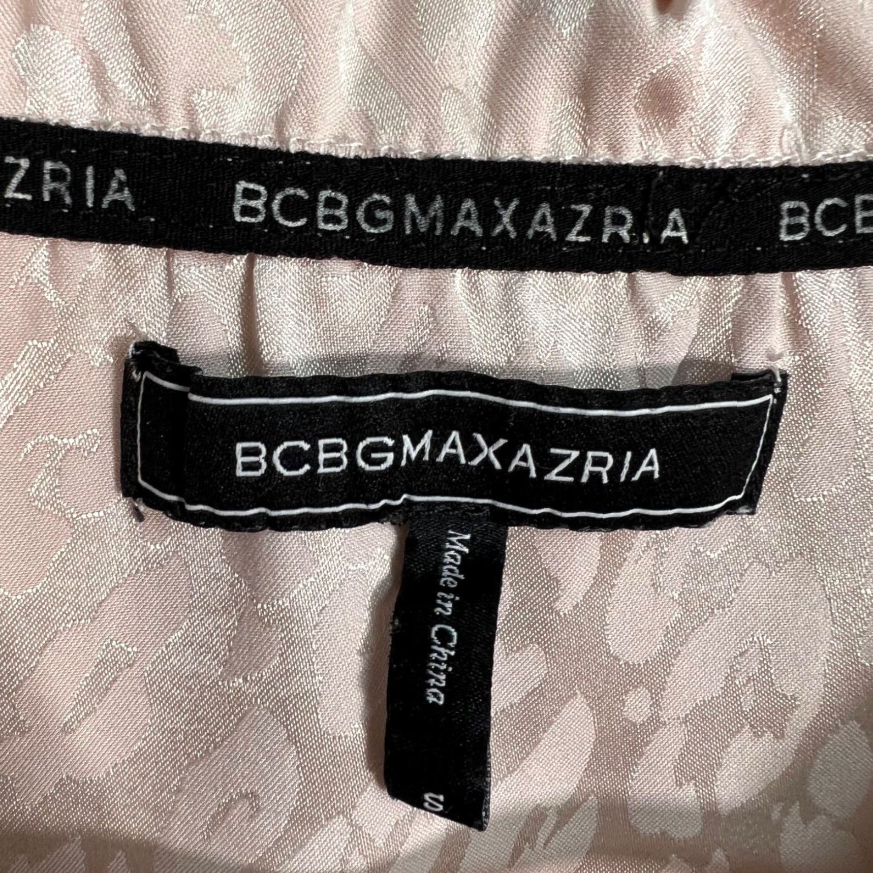 Bcbgmaxazria BCBGMAXAZRIA Womens Size Small Pink Leopard Satin Button-Up Pajama Top Size S / US 4 / IT 40 - 3 Thumbnail