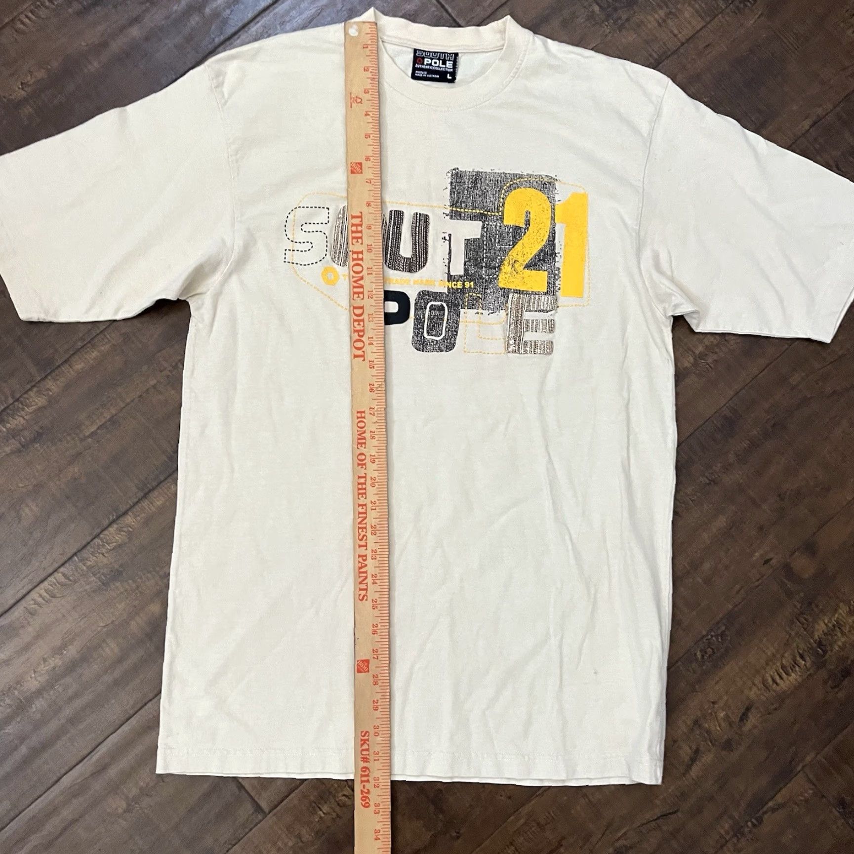 Southpole VINTAGE Southpole Men's T-Shirt Large Short Sleeve Beige City Embroidered Hip Hop Grunge Y2K Size US L / EU 52-54 / 3 - 6 Thumbnail
