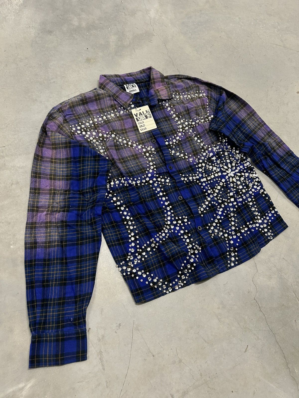 Vale Vale Forever Valley Dreams Studded Blue Inferno Flannel Size US L / EU 52-54 / 3 - 2 Thumbnail