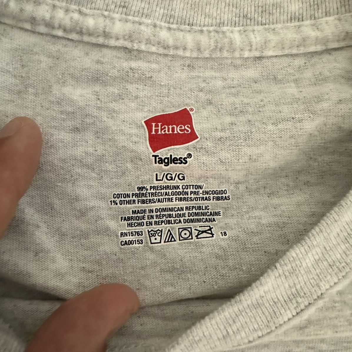 Hanes Hanes Tagless Grey Tshirt Size L Size US L / EU 52-54 / 3 - 4 Thumbnail