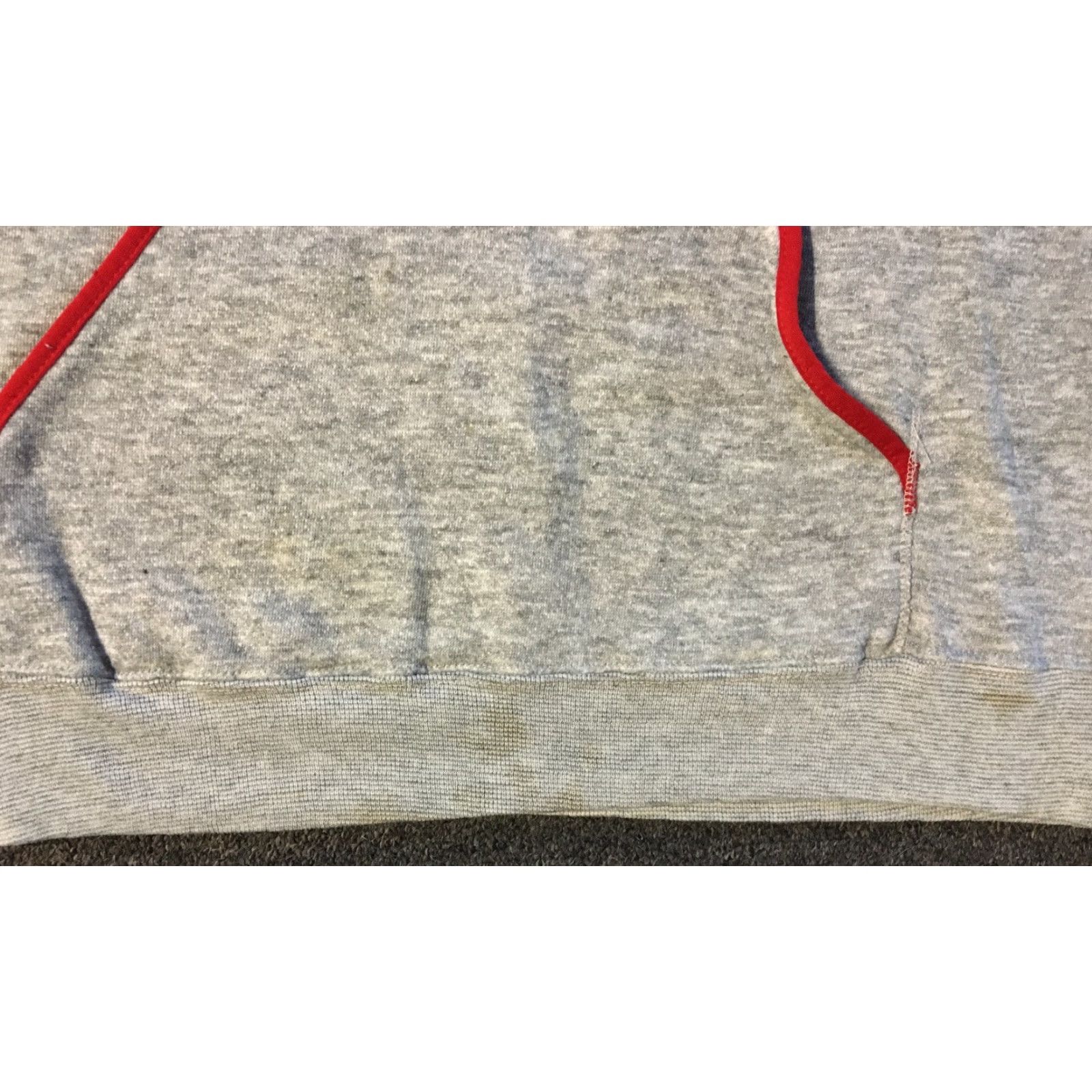 Vintage VINTAGE 70s Distressed Hoodie M Gray Red USA Track Grunge Punk PE Surf Army Biker 90s 80s USA Size US M / EU 48-50 / 2 - 2 Thumbnail