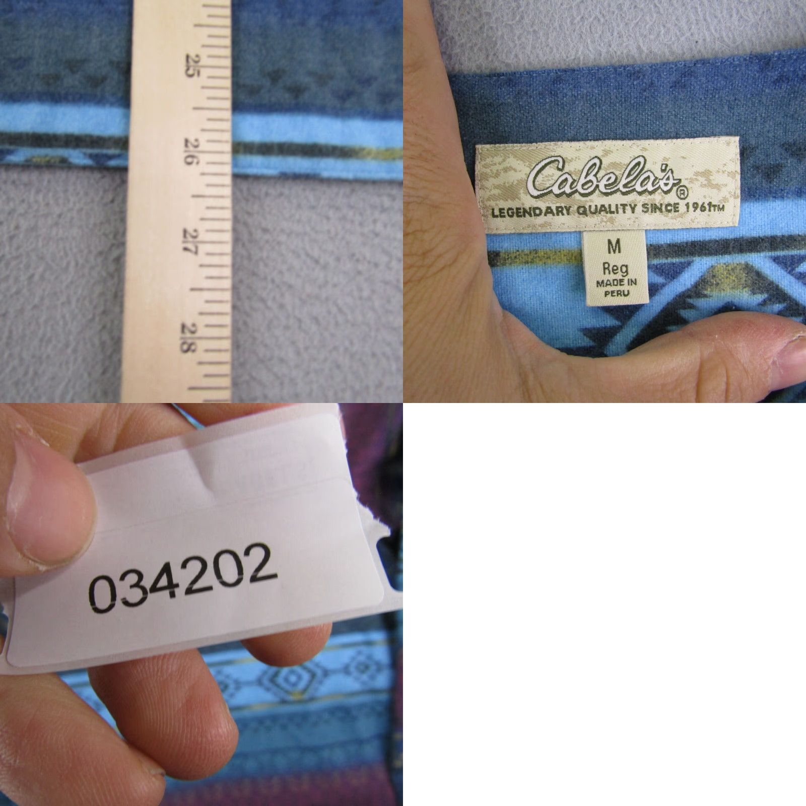 Vintage VINTAGE Cabela's Women's Flannel Shirt Medium Blue Aztec Southwestern Geometric Long Sleeve Pullover Size M / US 6-8 / IT 42-44 - 8 Thumbnail