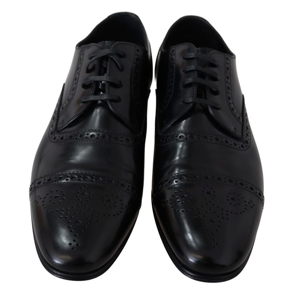 Dolce & Gabbana Dolce & Gabbana Elegant Black Leather Formal Derby Shoes Size US 6 / EU 39 - 6 Thumbnail