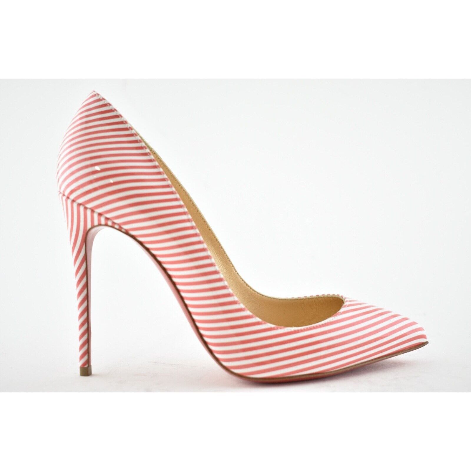 Christian Louboutin Christian Louboutin Pigalle Follies 100 Patent Stripes Size US 7 / IT 37 - 2 Thumbnail