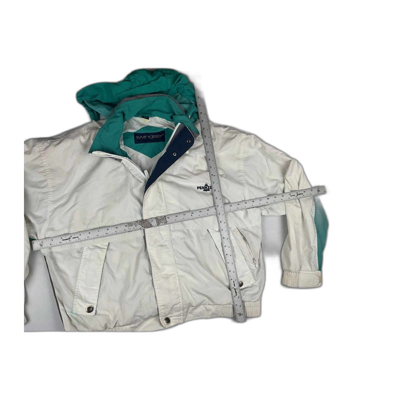 Swingster Vintage Pennzoil Racing Jacket Mens XL Swingster White Teal Size US XL / EU 56 / 4 - 4 Thumbnail