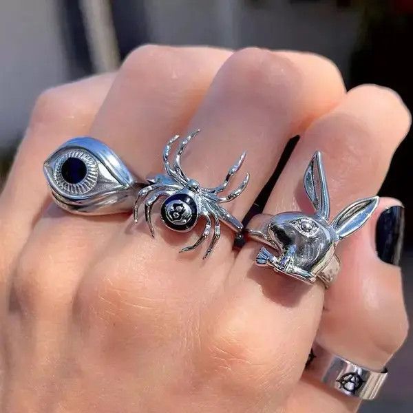 Japanese Brand 8 Ball Spider Ring Player Chrome Silver Billiards Eight Size ONE SIZE - 4 Thumbnail