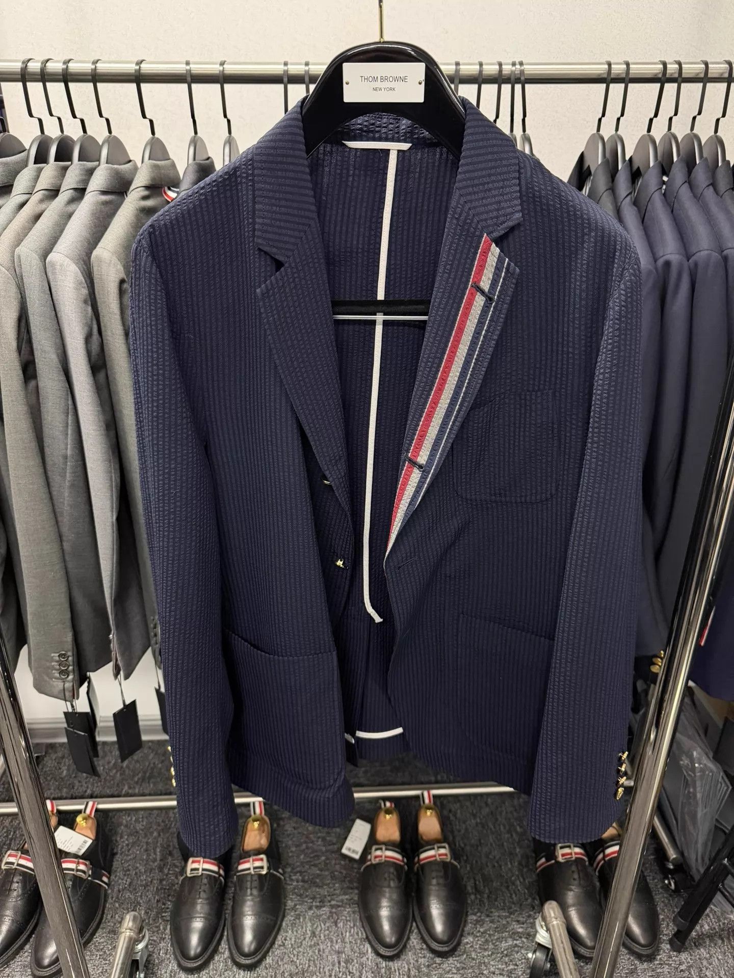 Thom Browne Thom Browne Men's Casual Blazer Navy Tricolor 2 Size US M / EU 48-50 / 2 - 1 Thumbnail