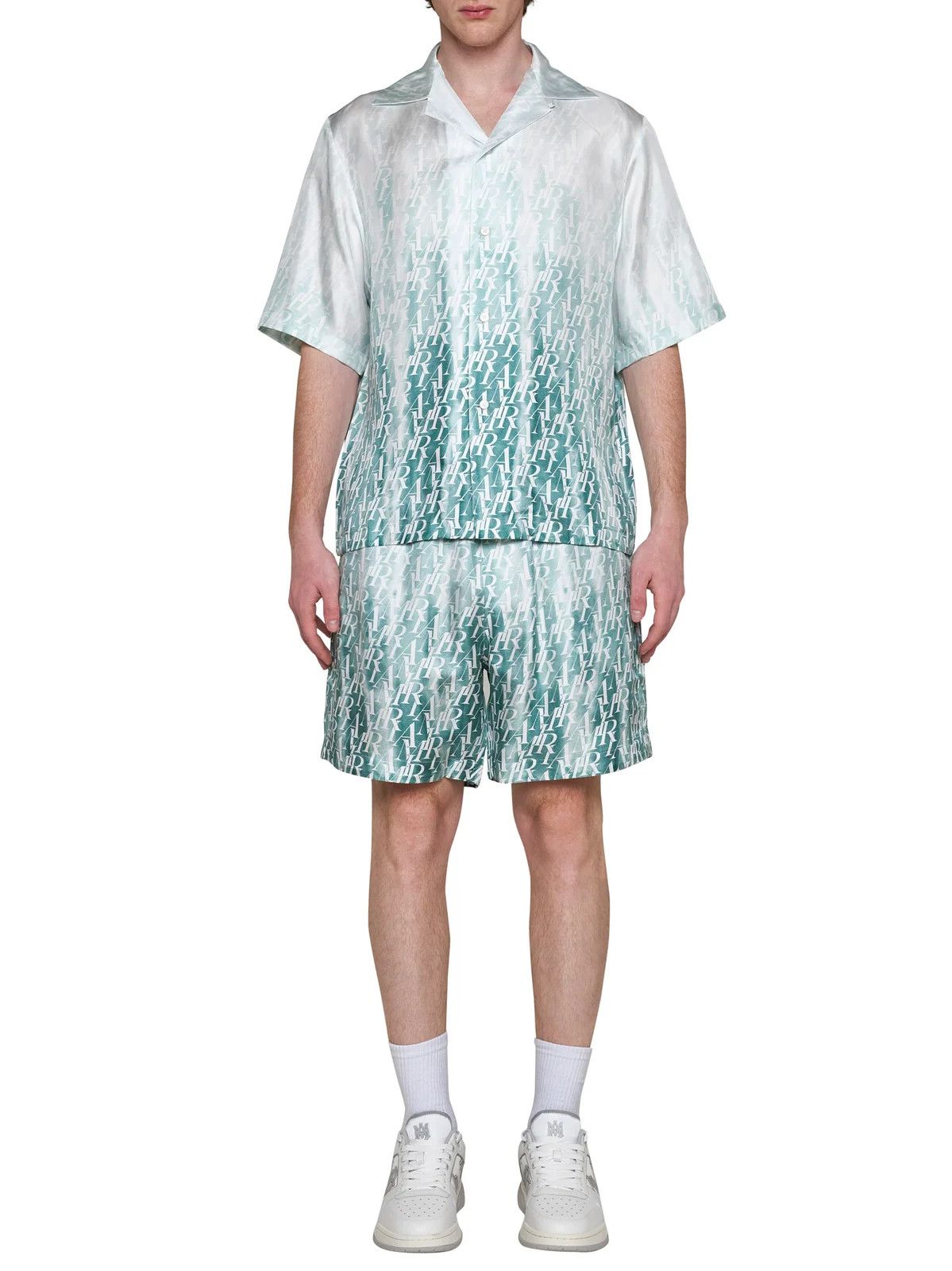 Amiri o1y0525 Logo Short in Light Green/White Size US 38 / EU 54 - 5 Thumbnail