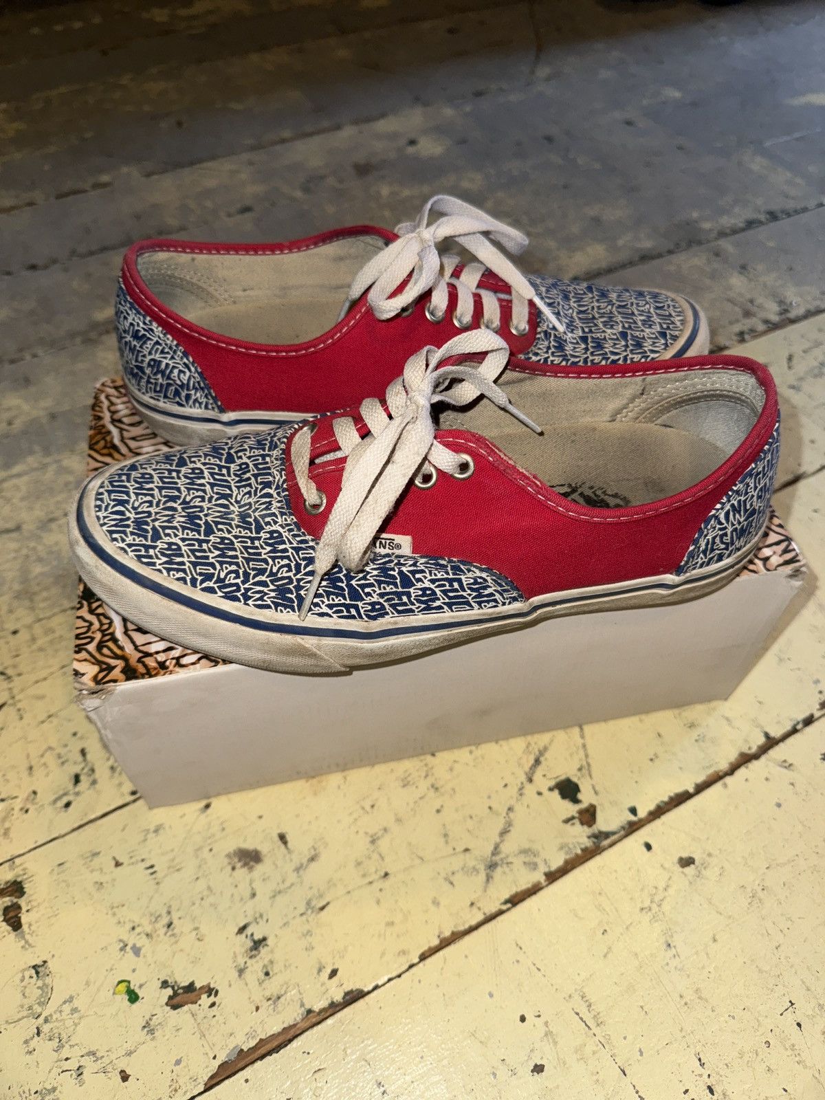 Vans FUCKING AWESOME x VANS red/blue | Grailed