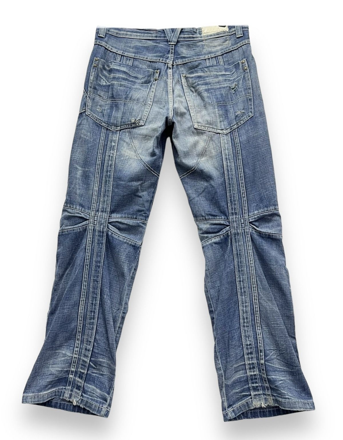 Jean FYE🔥TOUGH JEANSMITH Designer Distressed Bartack Denim Pants Size US 34 / EU 50 - 2 Thumbnail