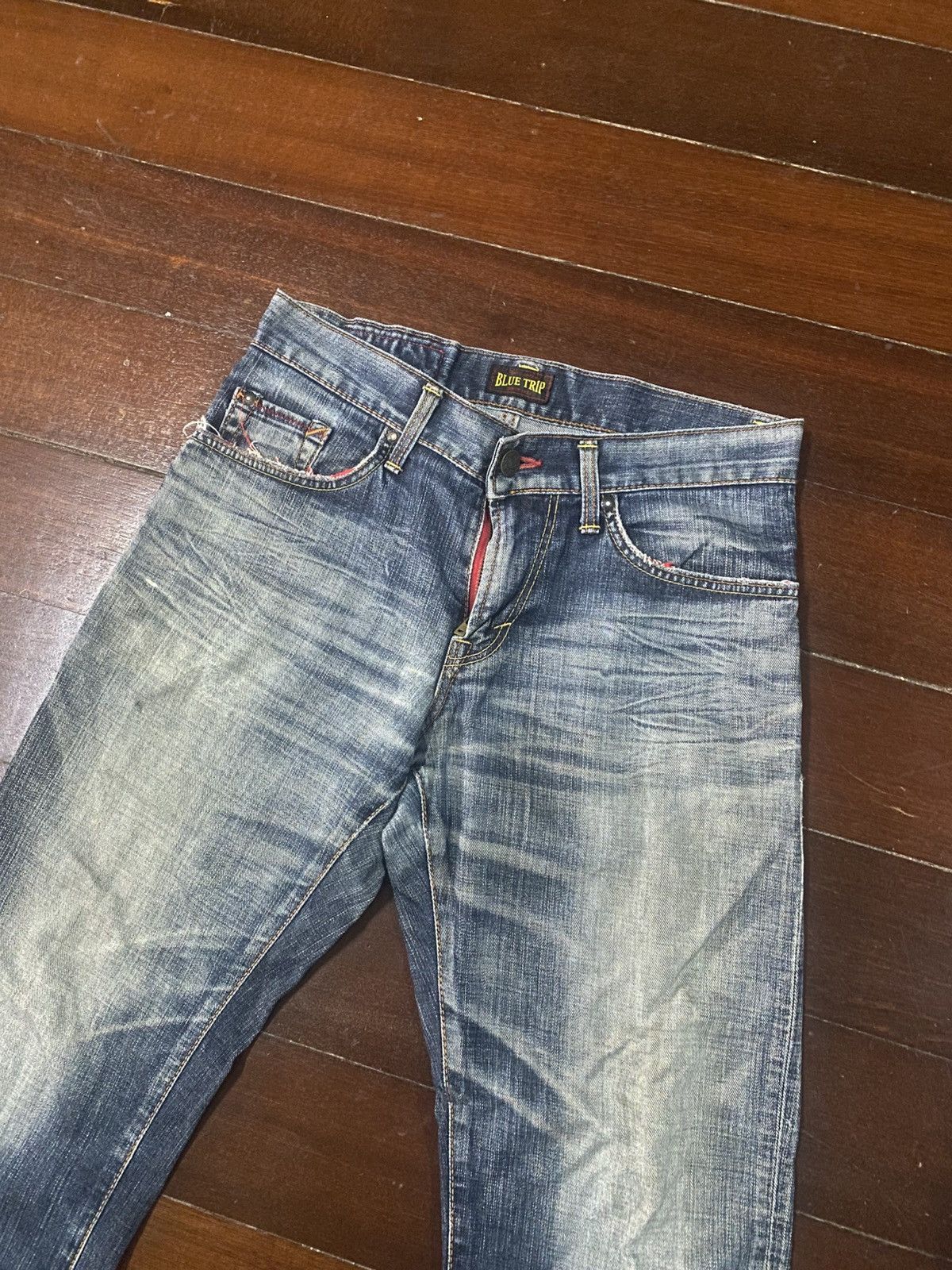 Edwin Flare Edwin blue trip Mudwash Rusty Distress Jean Size US 33 - 5 Thumbnail