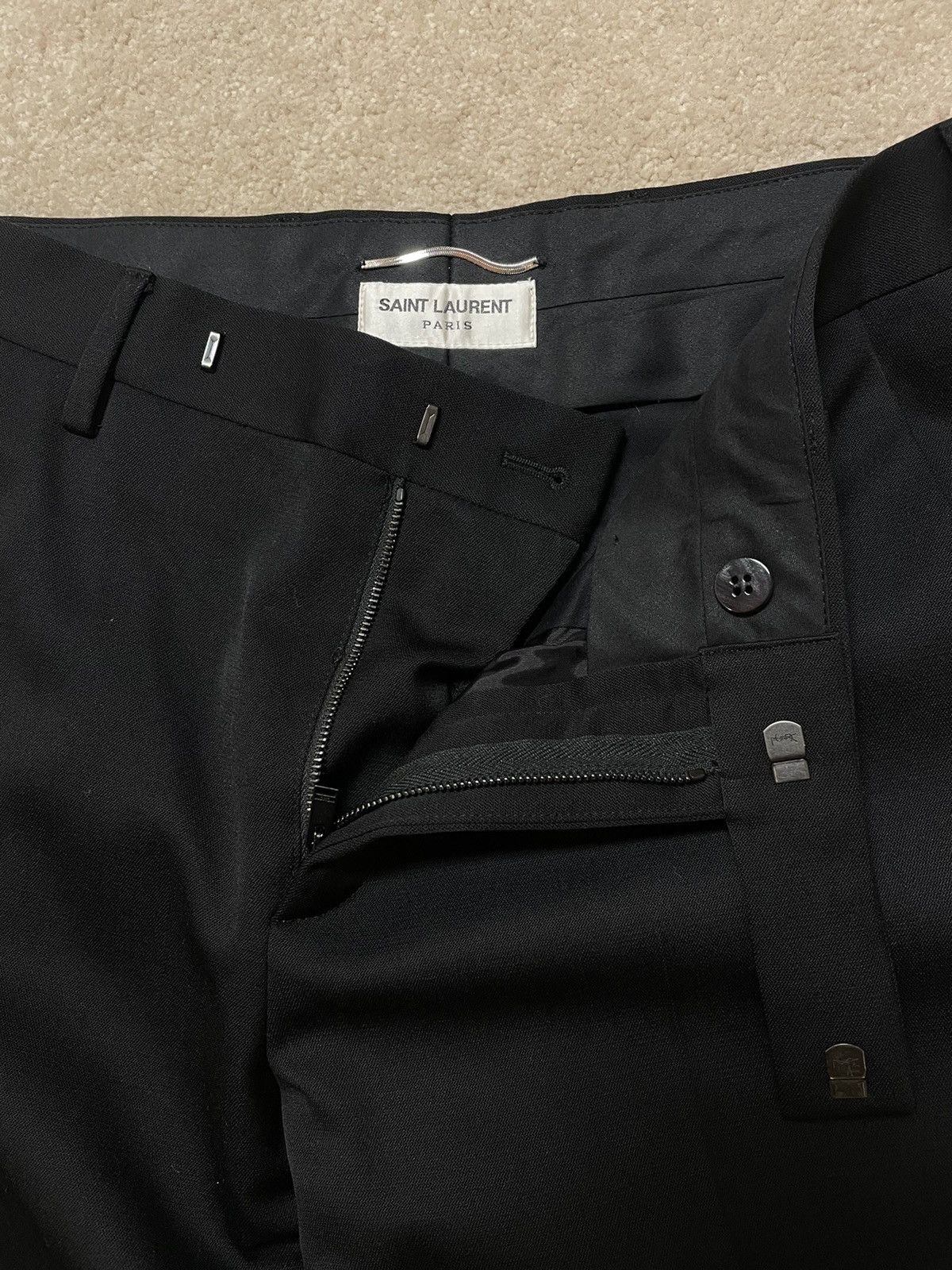 Saint Laurent Paris Saint Laurent Black Pleated Pants Size US 28 / EU 44 - 3 Thumbnail