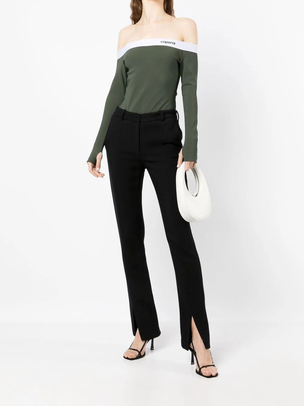 Coperni o1mle0524 Off The Shoulders Jersey Bodysuit in Green Size S / US 4 / IT 40 - 4 Thumbnail