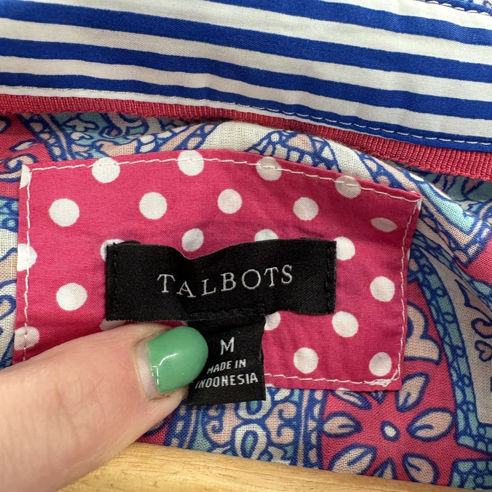 Talbots Talbots Shirt Womens M Multicolor Paisley Button-Up Long Sleeve NWT Boho Casual Size M / US 6-8 / IT 42-44 - 4 Thumbnail