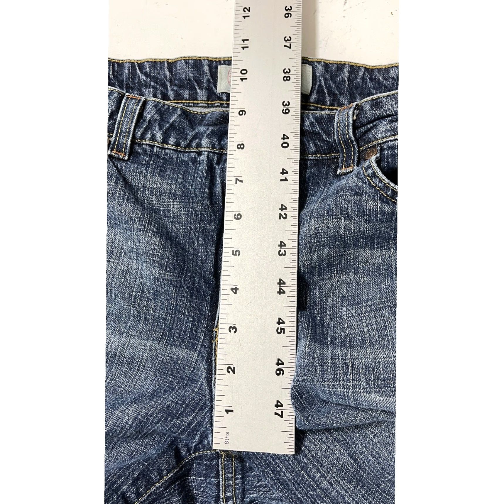 Faded Glory VINTAGE Y2K Faded Glory Jeans Denim Flare 12 Tall Dark Wash Blue Cotton Blend Stretch Size 34" / US 12 / IT 48 - 4 Thumbnail