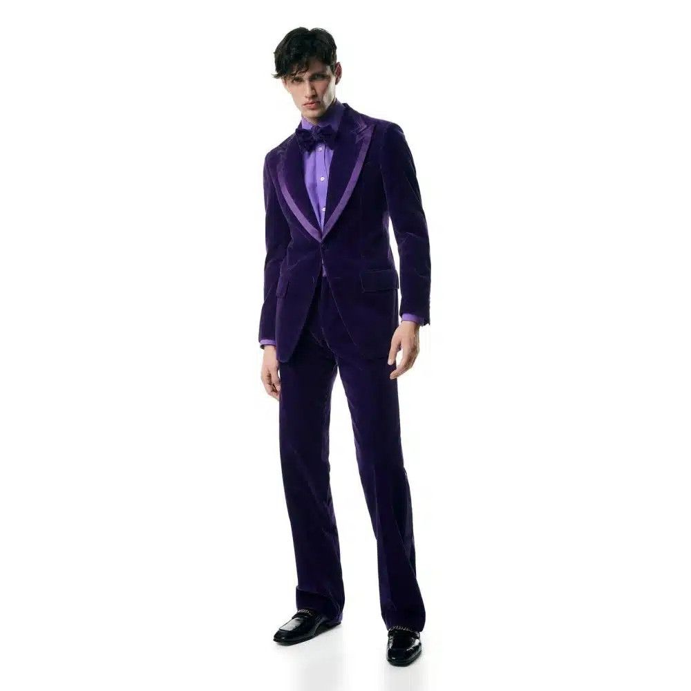 Tom Ford o1loc1c1025 JEAPT2 Velvet Jacket in Blue Size US M / EU 48-50 / 2 - 2 Thumbnail