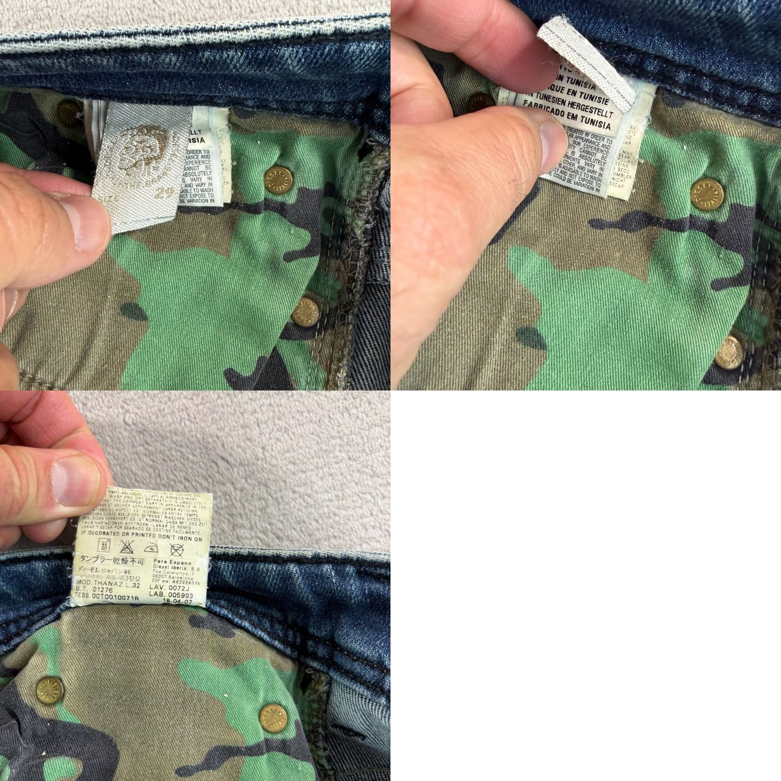 Diesel Diesel Thanaz Jeans in Blue Wash 0072J Men 31x34 Embroidered Pockets Size US 29 - 9 Thumbnail