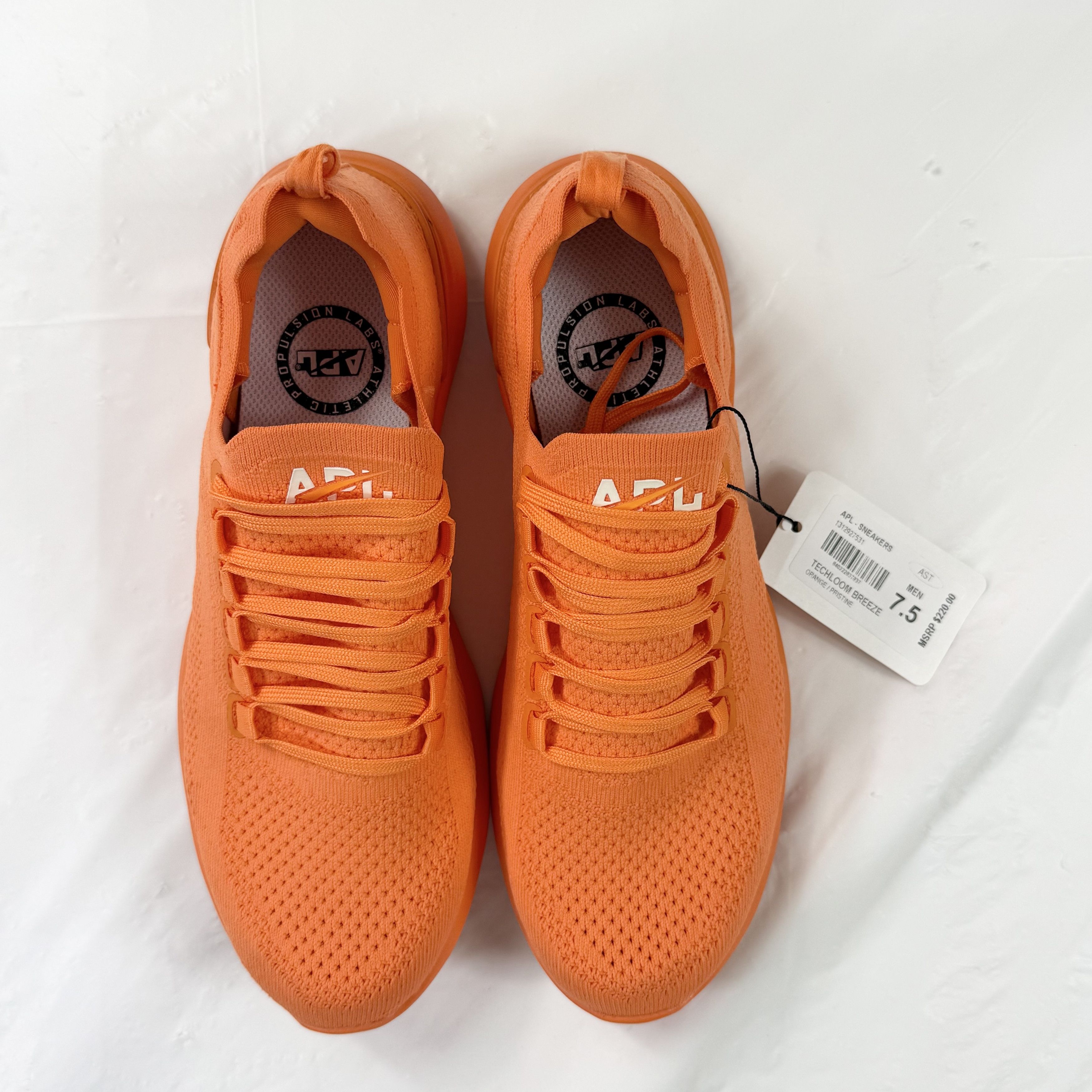 APL TechLoom Breeze Mens 7.5 Running Shoes Orange Pristine