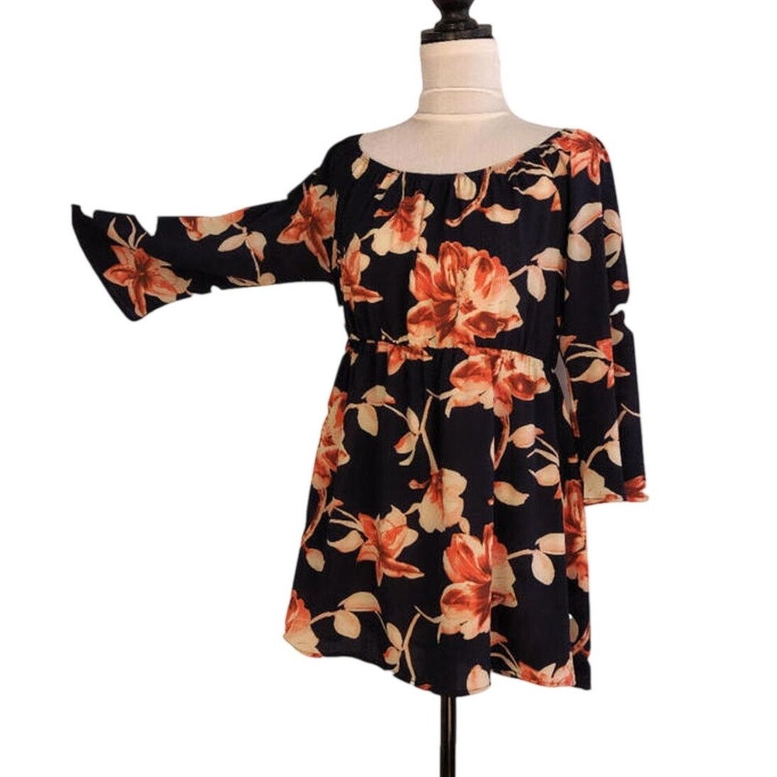 Other Wishful Women's Blouse Large Navy Floral Top Size L / US 10 / IT 46 - 3 Thumbnail