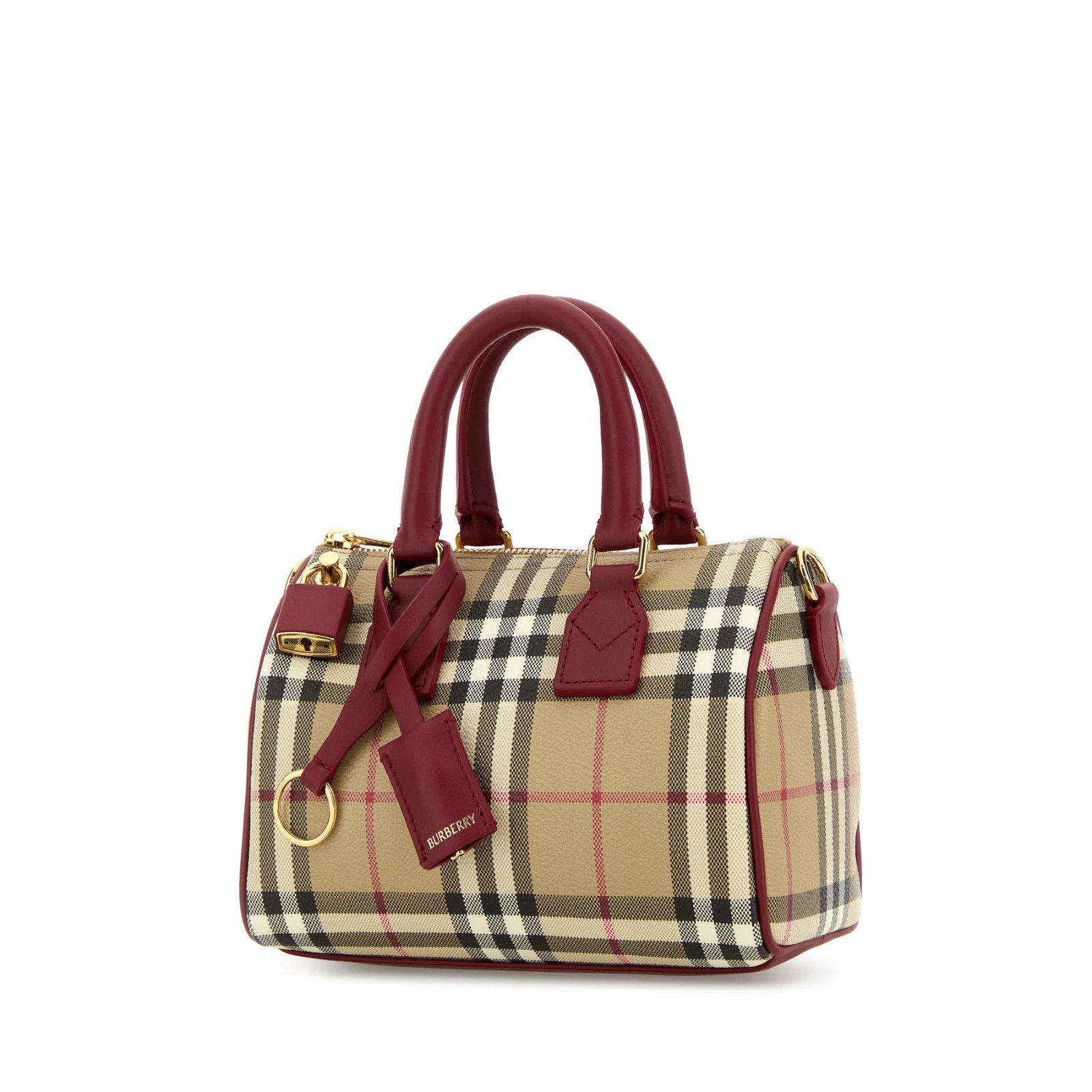Burberry BURBERRY Bowling Mini Archive beige/ruby red Top Handle Bag Size ONE SIZE - 2 Thumbnail