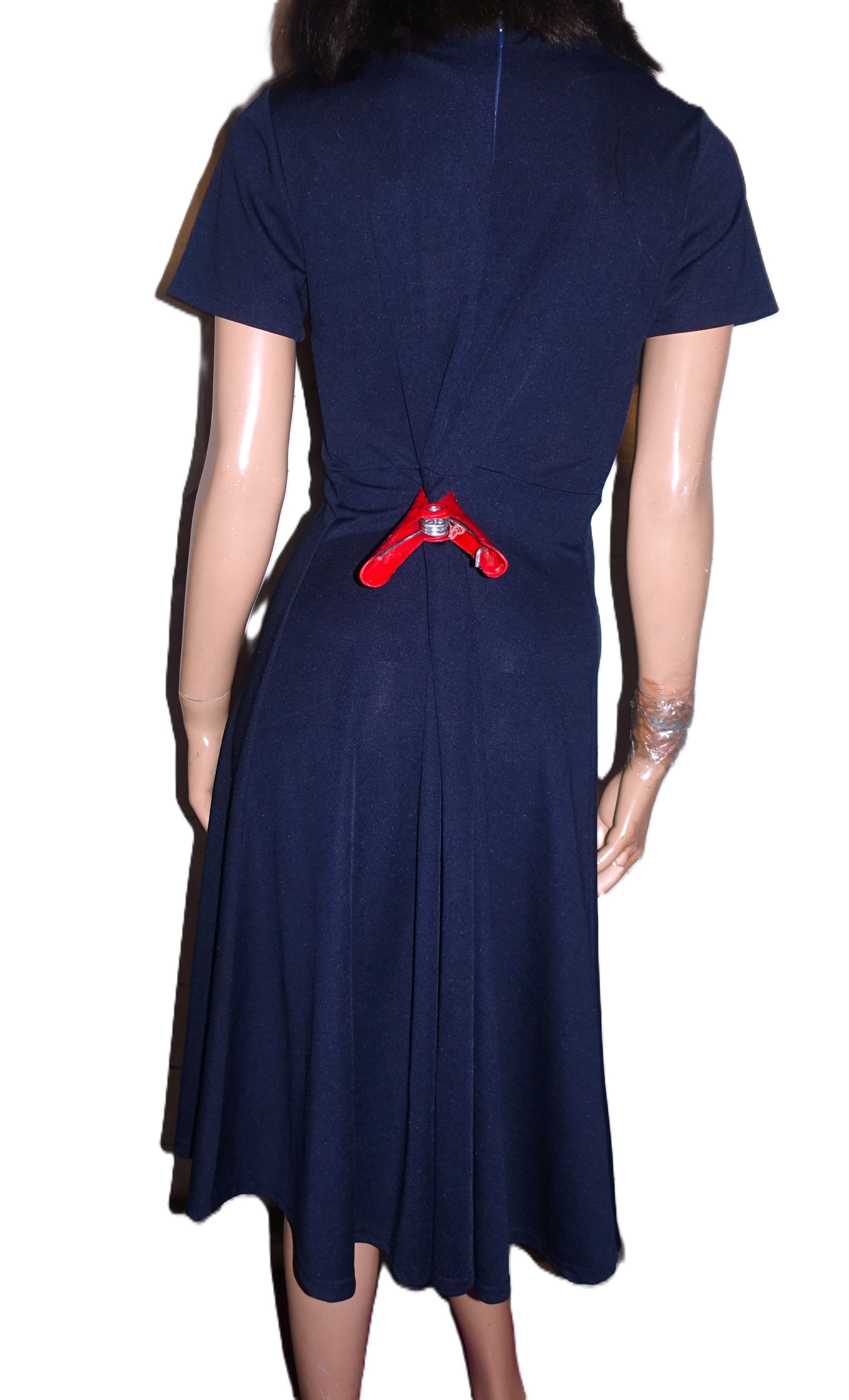 Other Navy Blue White Retro Dress XL Size XL / US 12-14 / IT 48-50 - 5 Thumbnail