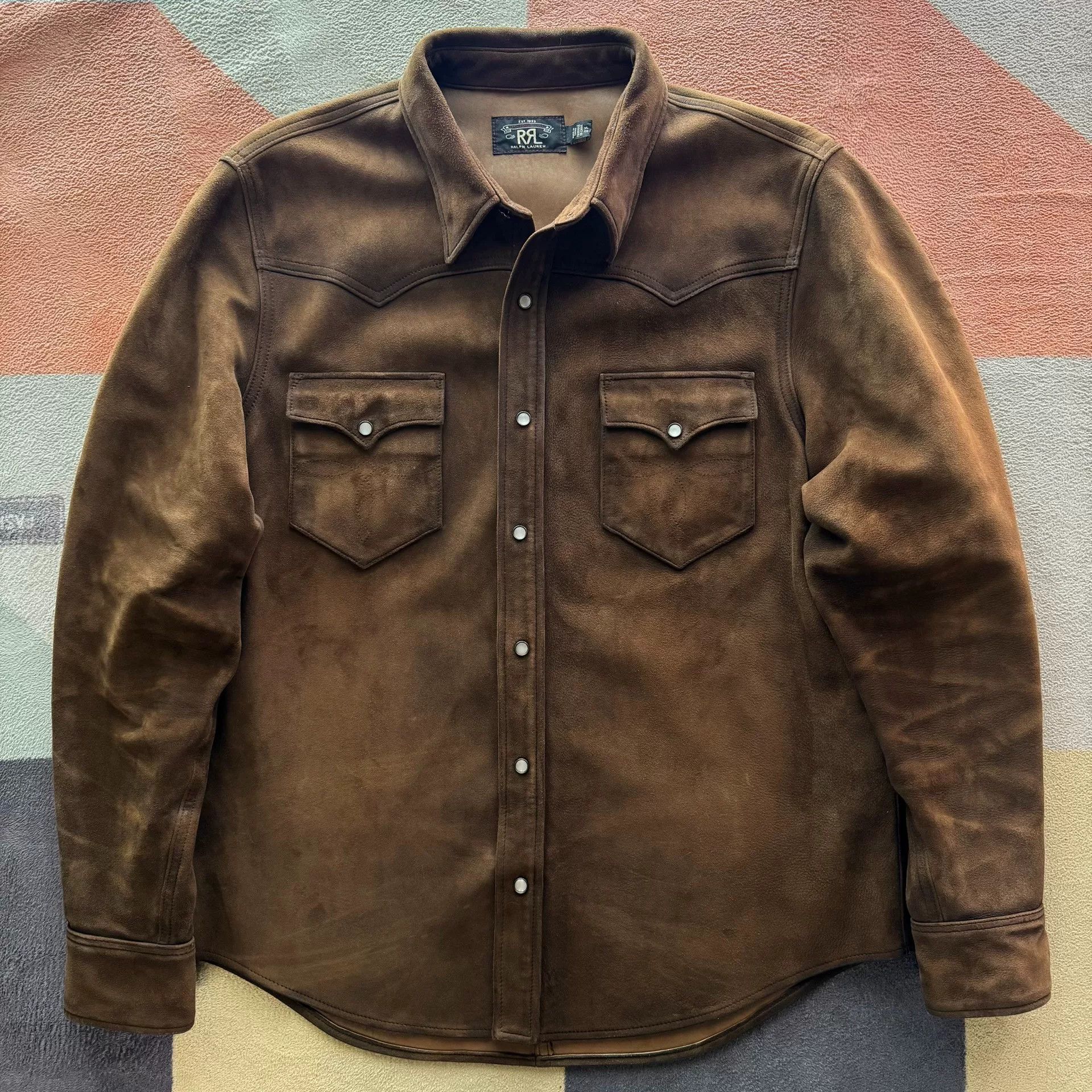 RRL Ralph Lauren RRL Distressed Suede Shirt Size US XL / EU 56 / 4 - 1 Thumbnail