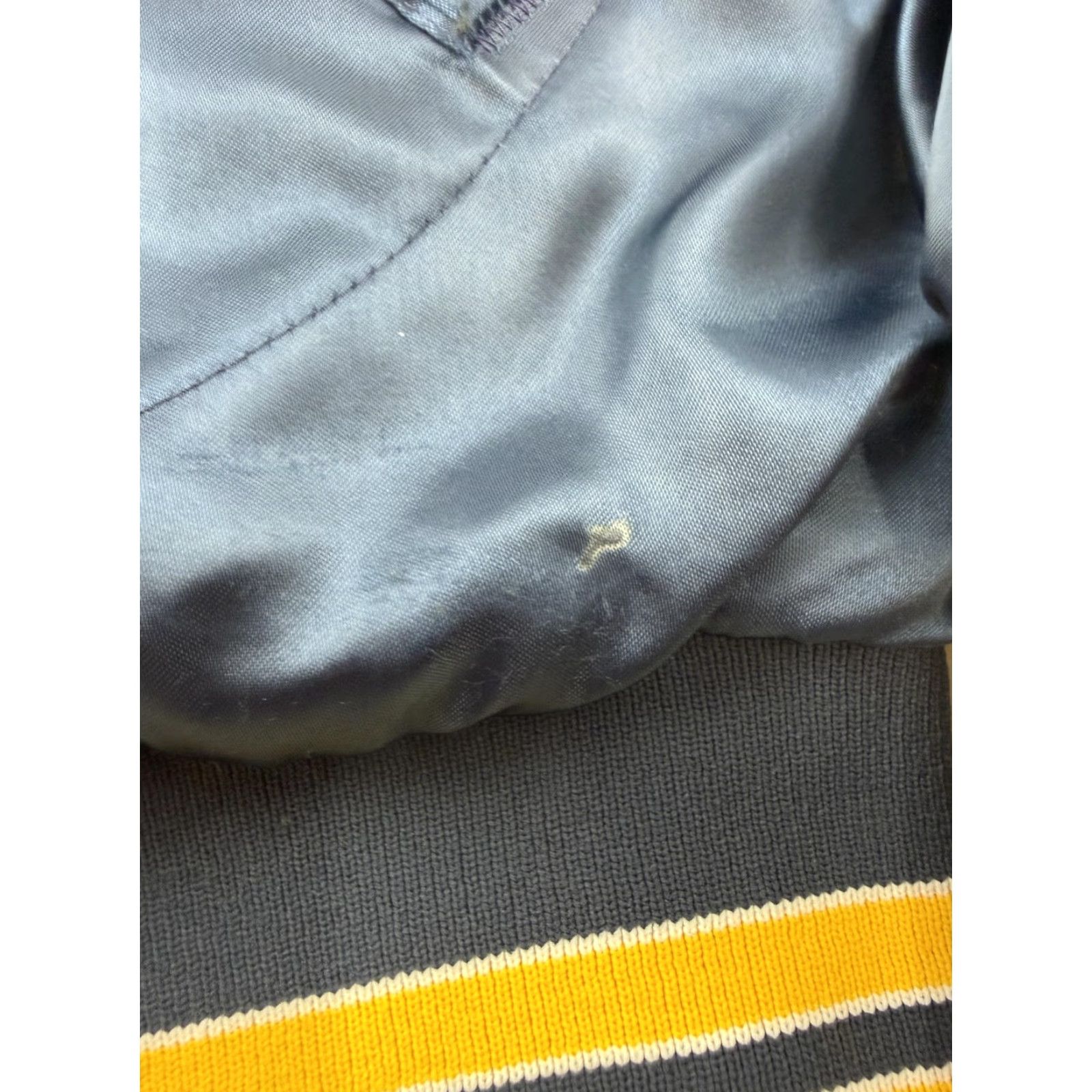 Dunbrooke VINTAGE Dunbrooke Pla-Jac Jacket Mens Large Blue Satin Varsity RLW Net Supplies Size US L / EU 52-54 / 3 - 5 Thumbnail