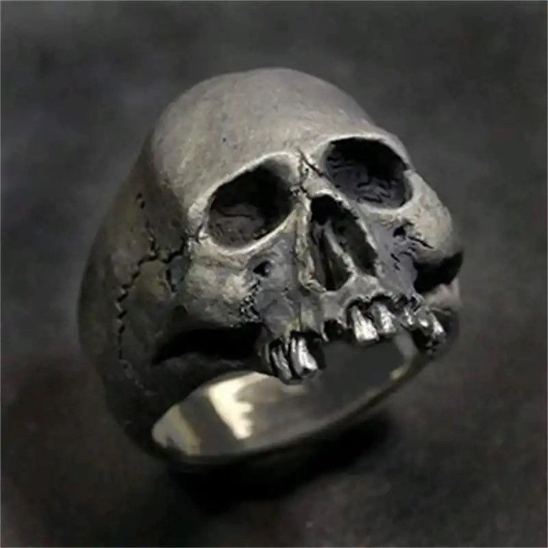 Vintage New Neo-Gothic Style Antique Skull Size ONE SIZE - 4 Thumbnail