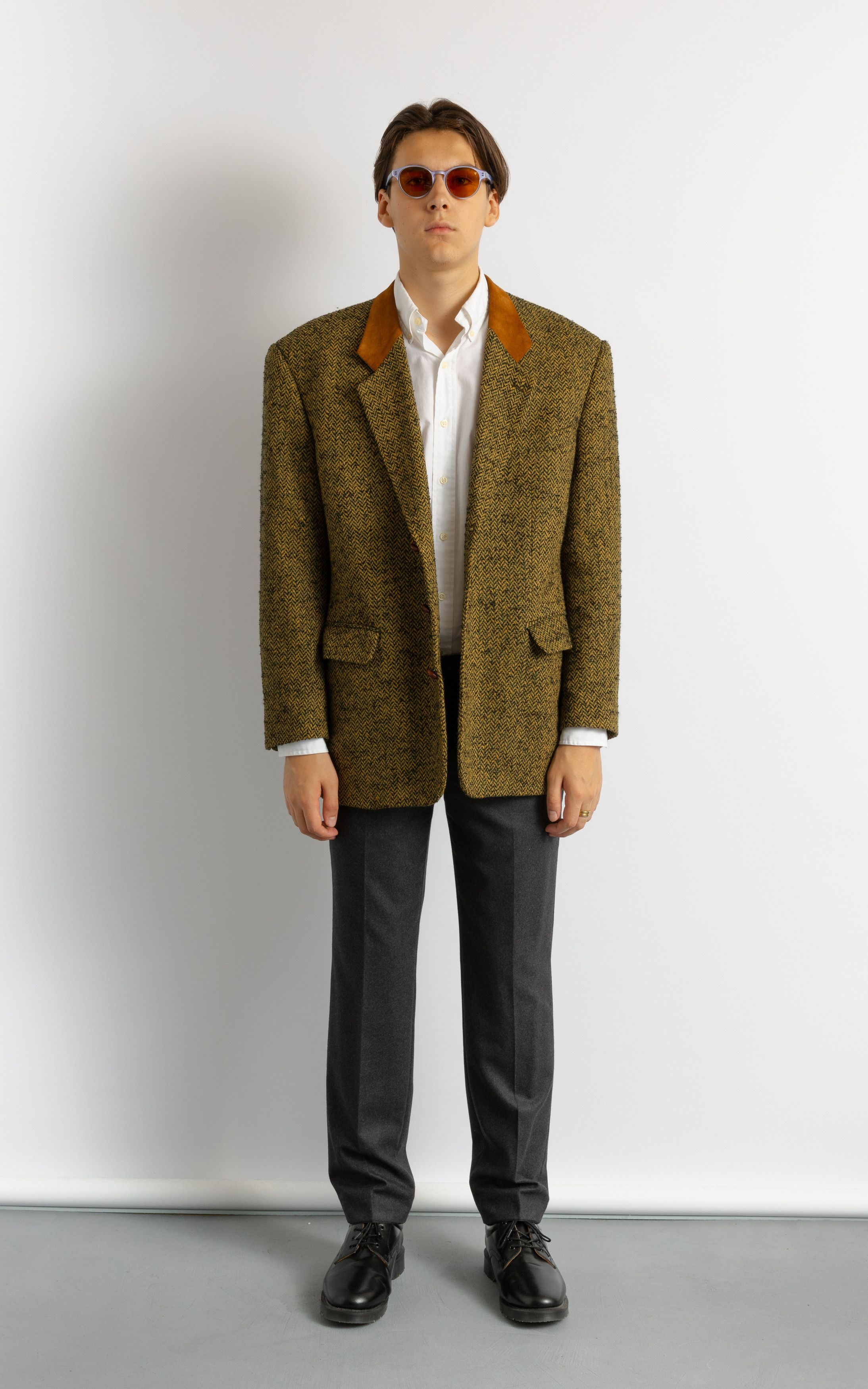 Vintage Mario Barutti Wool Brown Beige Man Wool Blazer XL 8723 Size US XL / EU 56 / 4 - 2 Thumbnail