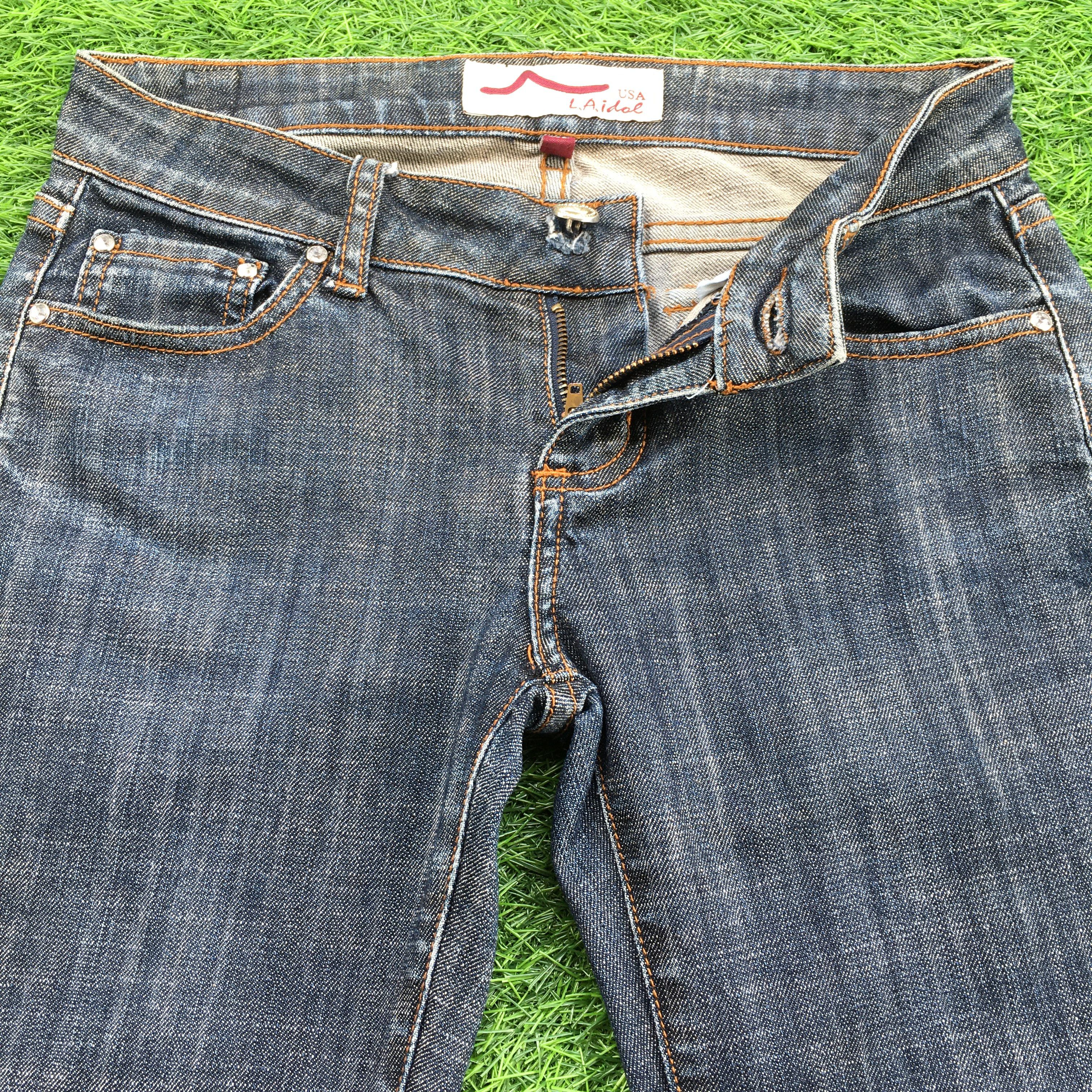 Designer Y2K LA Idol USA Low Rise Distressed Bootcut Jeans D-1174 Size 26" / US 2 / IT 38 - 3 Thumbnail
