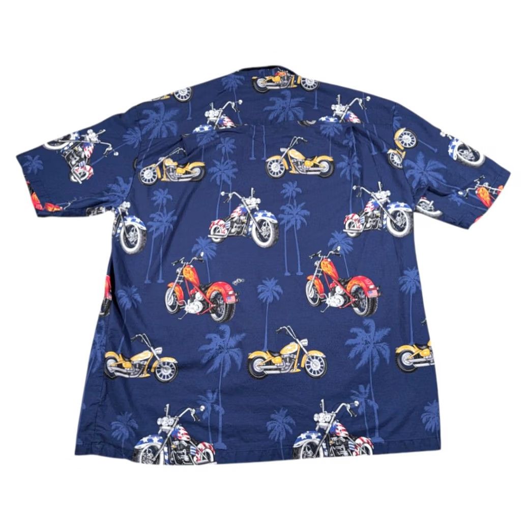 Vintage VINTAGE Pacific Legend Hawaiian Shirt Mens 2XL Blue Motorcycle USA 90s Shirt Size US XXL / EU 58 / 5 - 3 Thumbnail