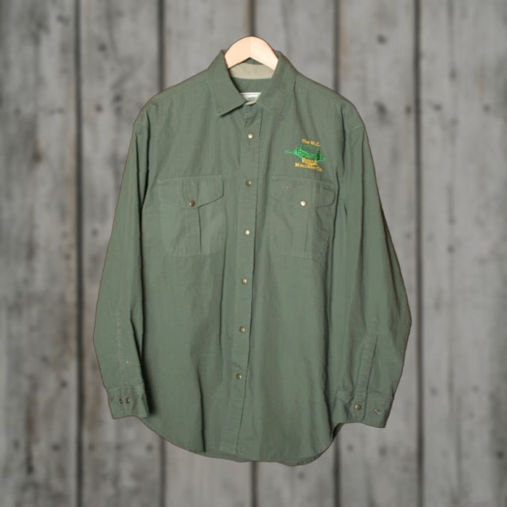 Vintage BOYT HARNESS CO. Green Russell Moccasin Embroidered Button Front Shirt Sz. L Size US L / EU 52-54 / 3 - 1 Thumbnail