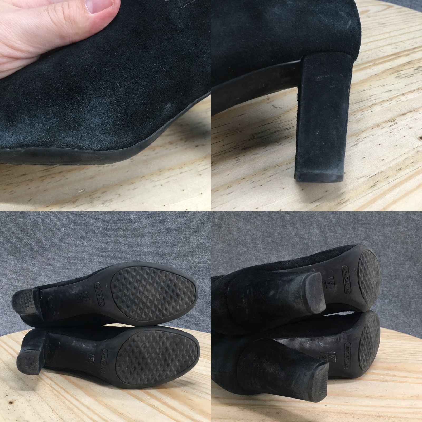 Vintage Aerosoles Fifth Ave Boots Womens Casual Ankle Bootie Black Suede Block Heels • US 6 / UK 3 / AU 4 / EU 36 # Womens Boots Size US 6 / IT 36 - 9 Thumbnail